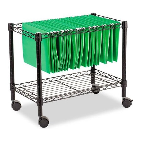 Alera Alera Single-Tier Rolling File Cart, 24w x 14d x 21h, Black ALEFW601424BL
